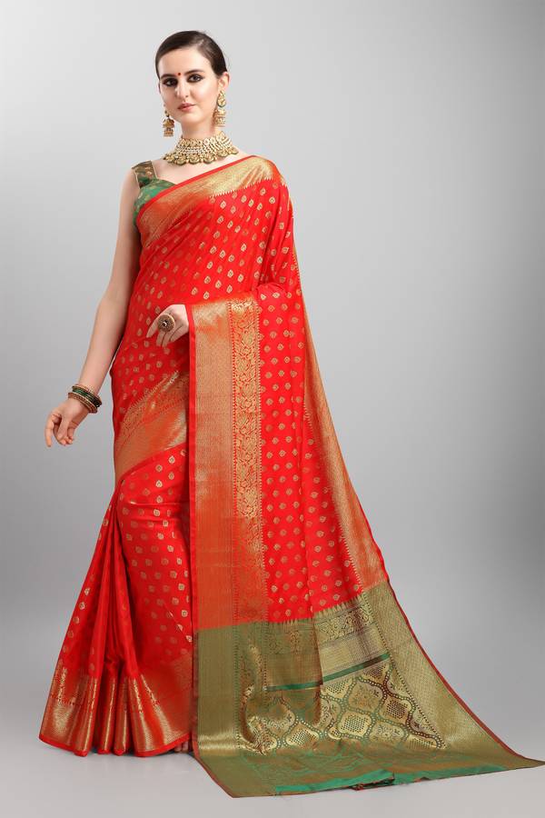 Embellished Banarasi Silk Blend Saree Price in India