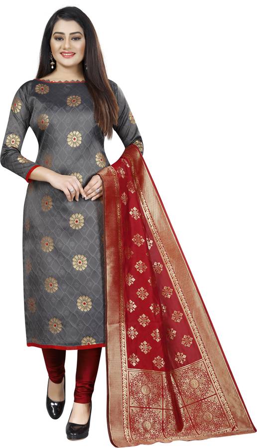 MANIKARNIKA Cotton Silk Blend Self Design Salwar Suit Material