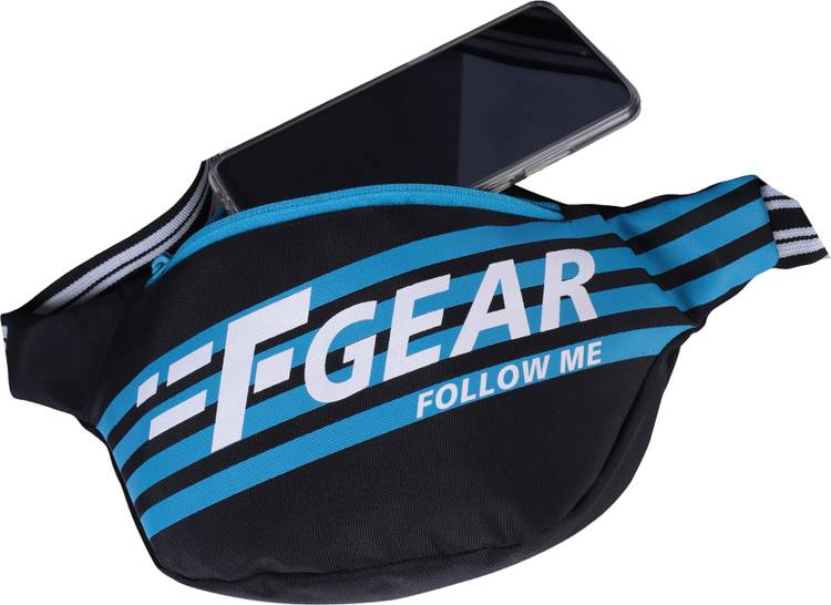 F Gear Enzo Black Blue Adjustable Strap Waist Bag