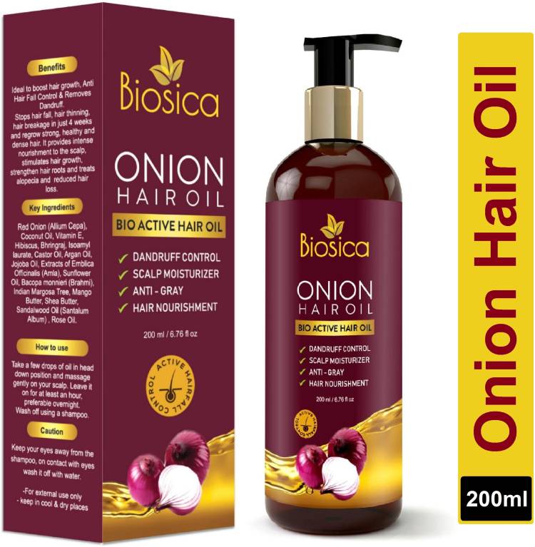 Biosica Red Onion Oil for Hair Regrowth & Hair Fall Control  Hair Oil Price in India