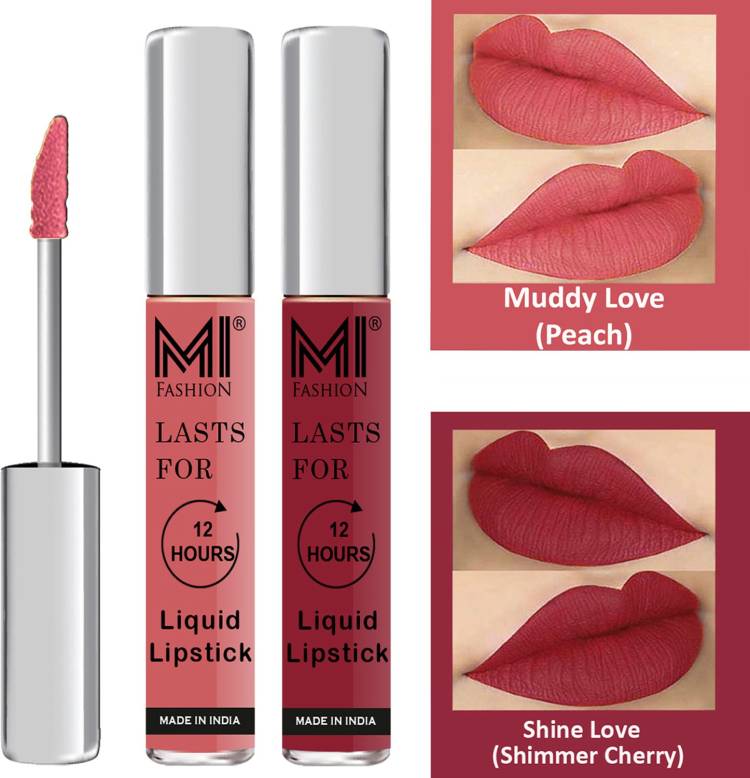 MI FASHION Liquid Matte Lipsticks |Waterproof|Smudge Proof| Made in India|and|Long Lasting| Set of 2 Lipsticks Code-535 Price in India