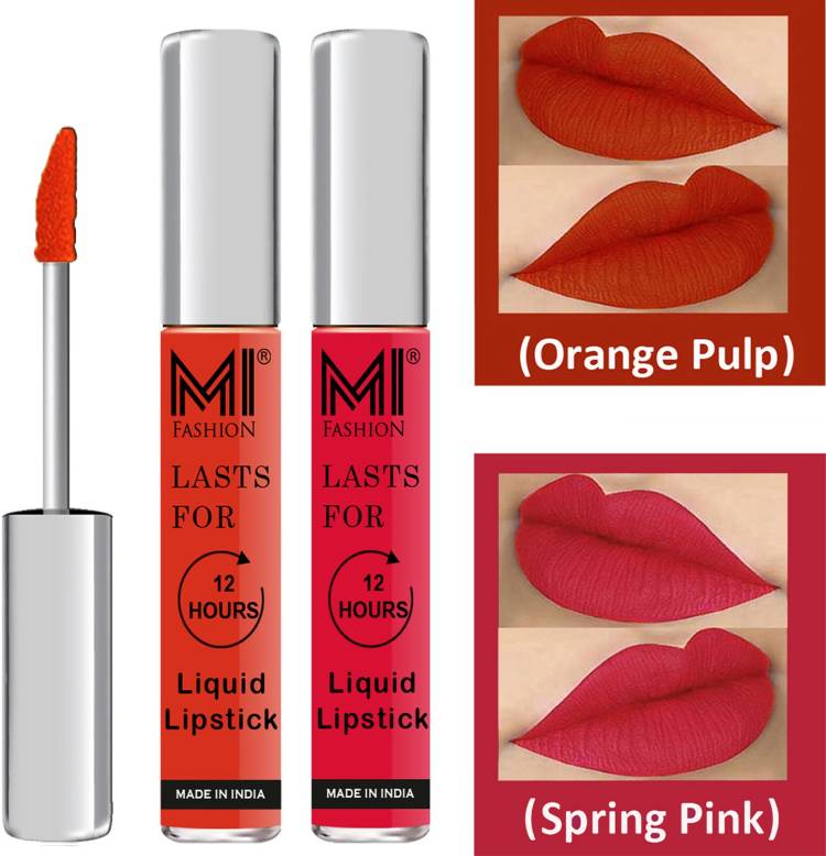 MI FASHION Professional Makeup Matte Liquid Lipstick Waterproof,Kiss Proof,Long Lasting and Made in India Set of 2 Code-517 Price in India