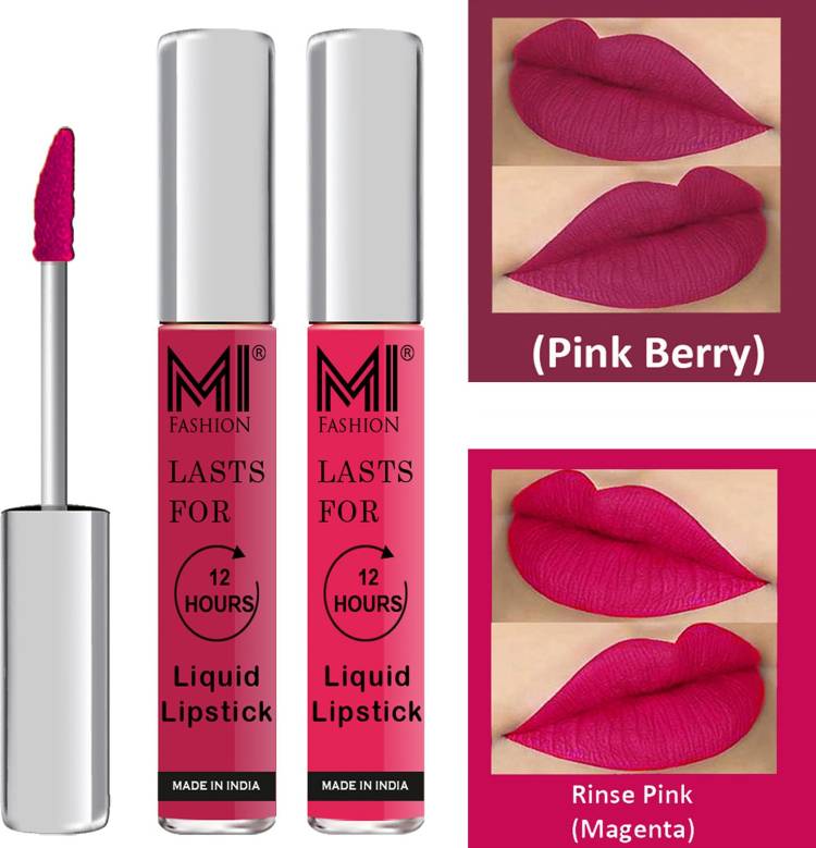 MI FASHION Liquid Matte Lipsticks |Waterproof|Smudge Proof| Made in India|and|Long Lasting| Set of 2 Lipsticks Code-267 Price in India