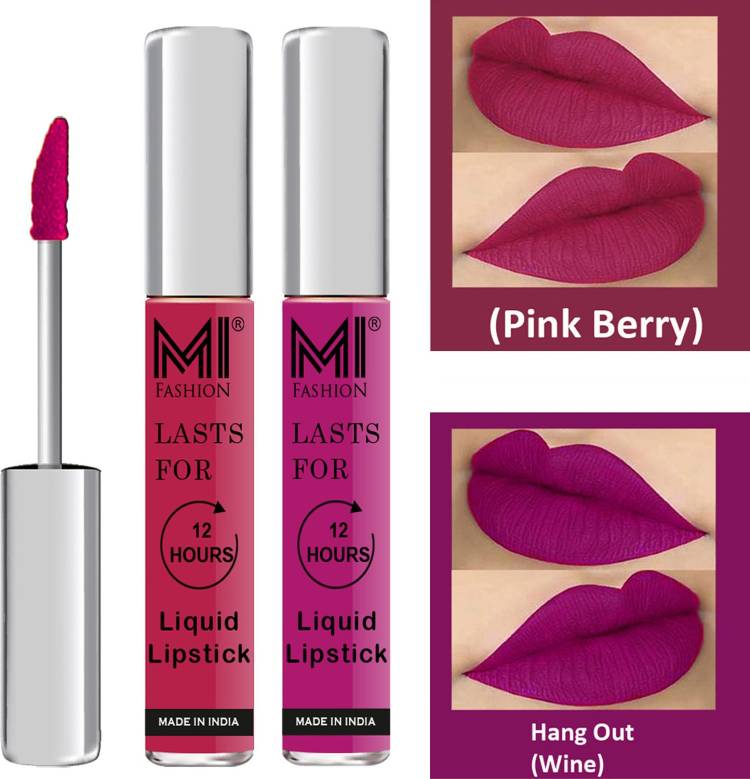 MI FASHION Liquid Matte Lipsticks |Waterproof|Smudge Proof| Made in India|and|Long Lasting| Set of 2 Lipsticks Code-272 Price in India