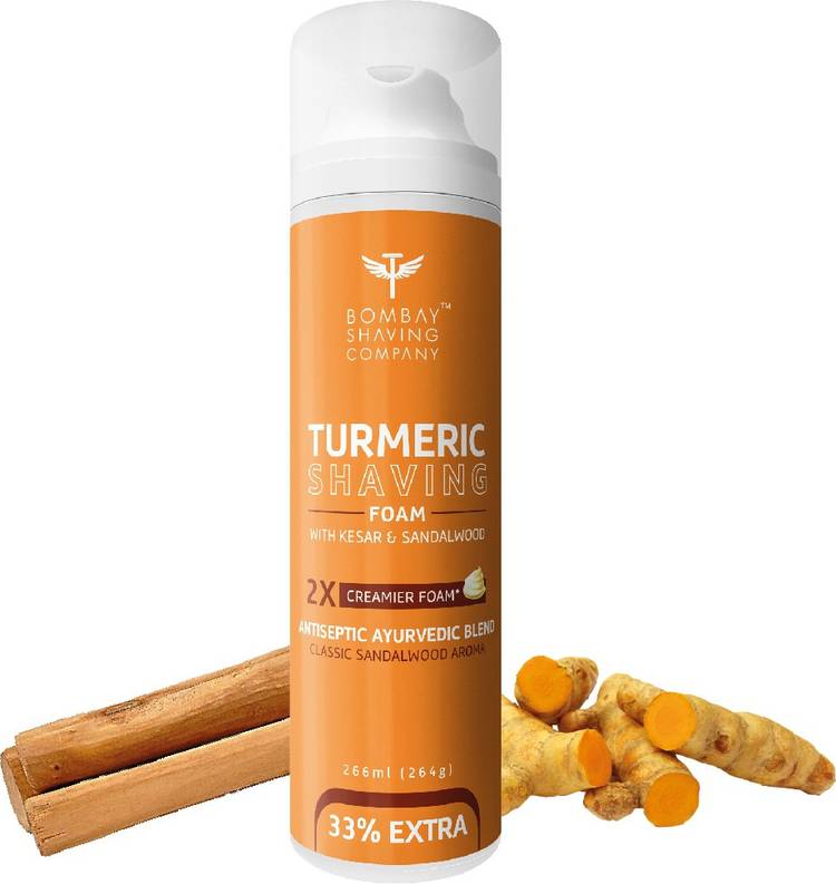 Bombay Shaving Company Turmeric Shaving Foam, 226 ml (33% Extra) with Turmeric & Sandalwood