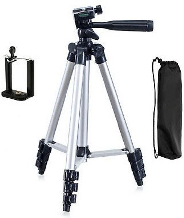 PHOLOR 3110 Tripod 360° Horizontal 90 vertical rotation with 3-way head Professional Foldable Camera Tripod With Mobile Clip Holder Bracket, Fully Flexible Mount Cum Tripod, Stand with 3D Head & Quick Release Plate Tripod