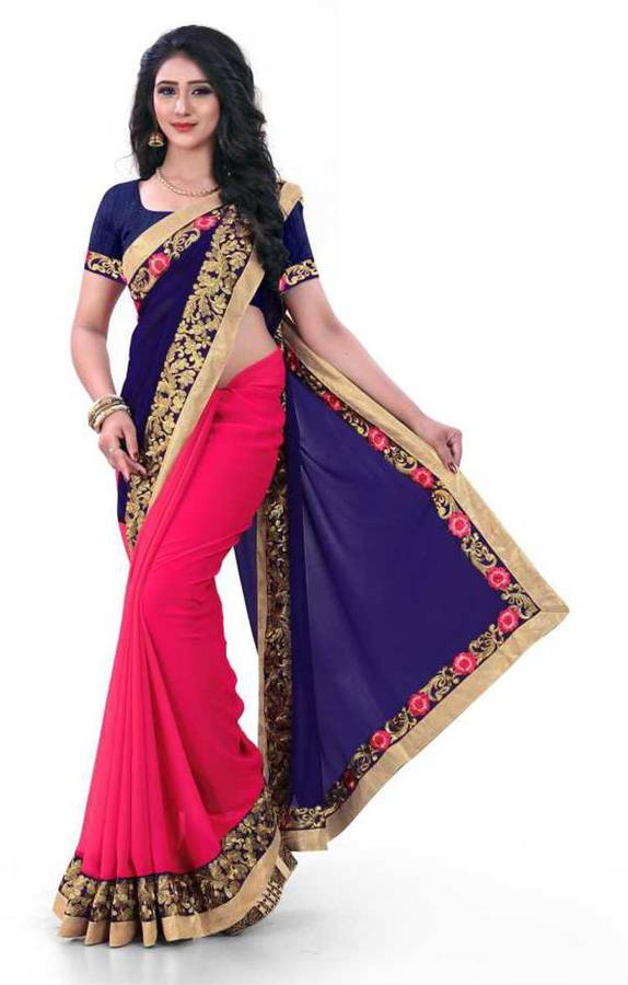 Embroidered Fashion Georgette Saree