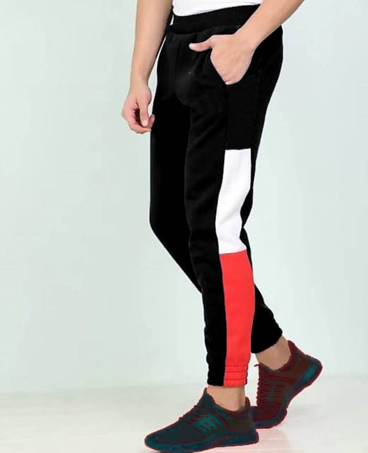 track pants lower men mens wear boys Color Block Men Red, Black Track Pants