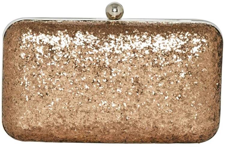 Party Gold, Cream  Clutch Price in India