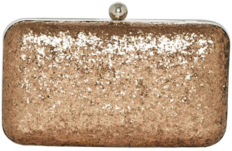 Party Gold, Cream  Clutch Price in India