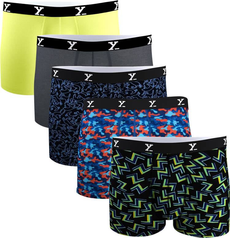 IntelliSoft Antimicrobial Micro Modal Printed (Pack of 5) Men Trunks
