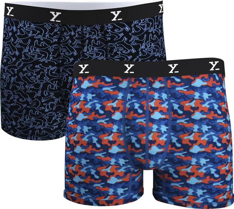 IntelliSoft Antimicrobial Micro Modal Printed (Pack of 2) Men Trunks