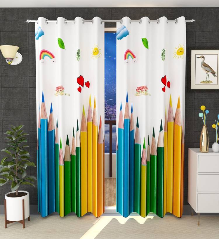 Luxury Crafts 214 cm (7 ft) Polyester Door Curtain Single Curtain