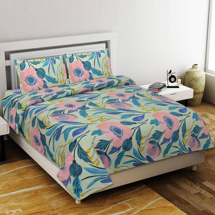 DIGITRENDZZ 220 TC Cotton Double Jaipuri Prints Bedsheet