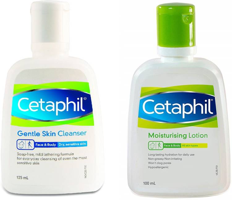 Cetaphil Cleanser & moisturizer combo for men & women - Cleanser For Dry and Sensitive Skin 125ml;Moisturizing Lotion100ml Price in India