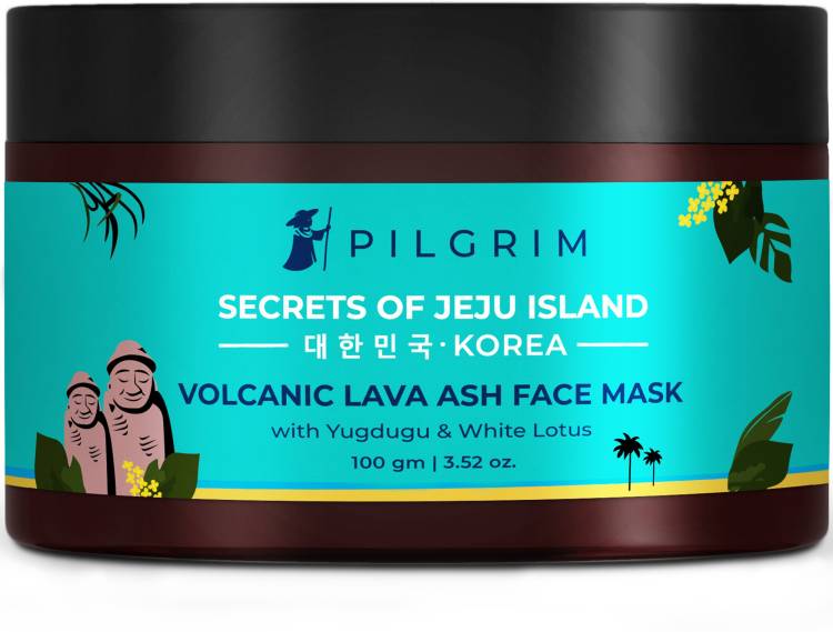 Pilgrim Volcanic Lava Ash Face Mask | with Yugdugu & White Lotus | Korean K-Beauty | Deep Cleans & Unclog Pores | Tightens Skin | Reduces Wrinkles & Fine Lines | All Skin | Men & Women Price in India