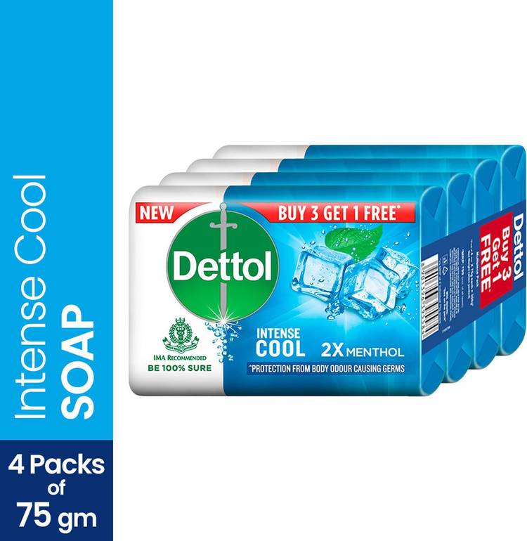 DETTOL Cool Soap, Buy 3 Get 1 Free (75 gm each)