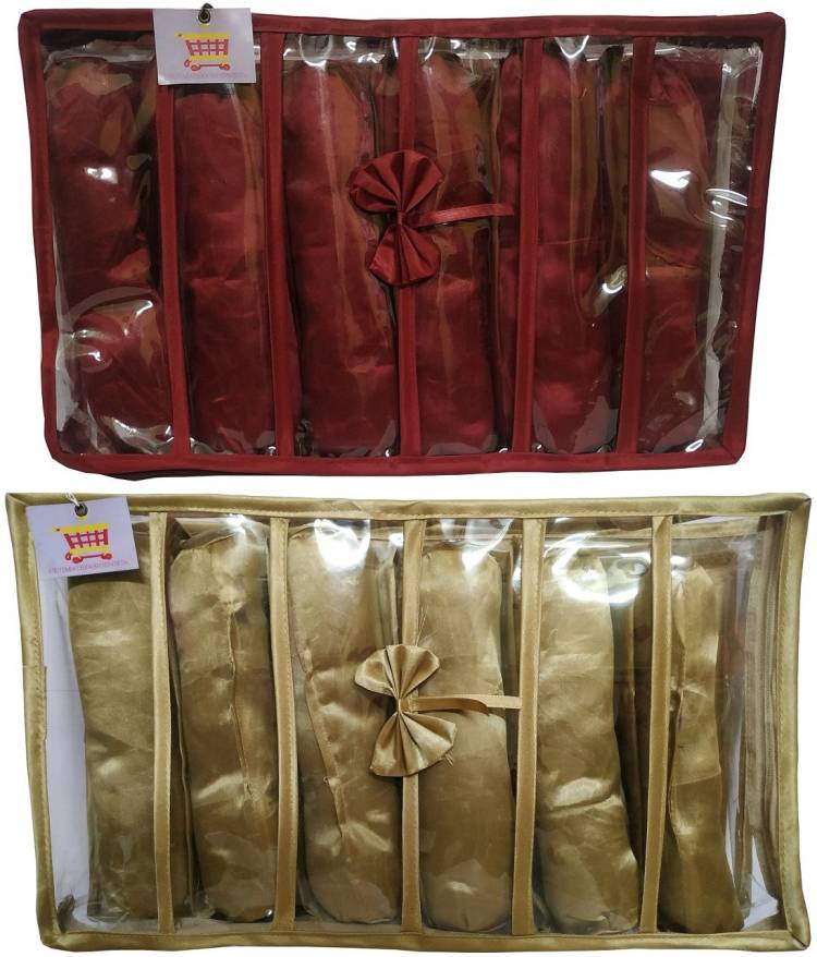 ultimatefashionista combo 6rod satin bangle box,vanity box,jewellery box,makeup storage vanity box, jeweller box Vanity Box (maroon,gold) vanity box Vanity Box Price in India