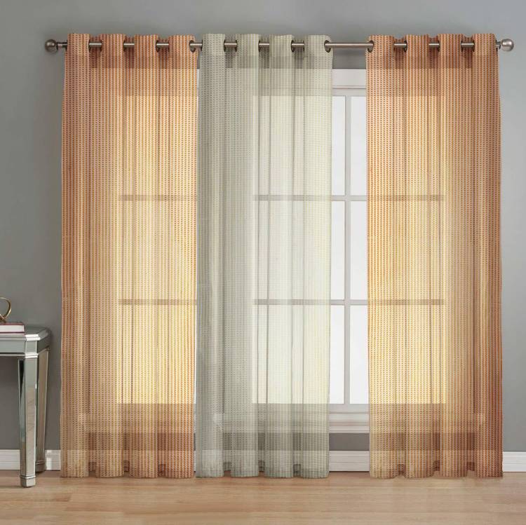 La elite 152 cm (5 ft) Net Window Curtain (Pack Of 3)