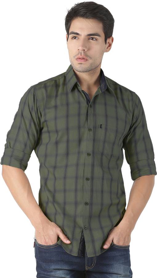 Men Regular Fit Checkered Casual Shirt