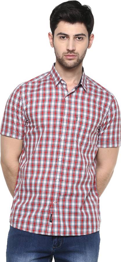 Men Checkered Casual Cut Away Shirt