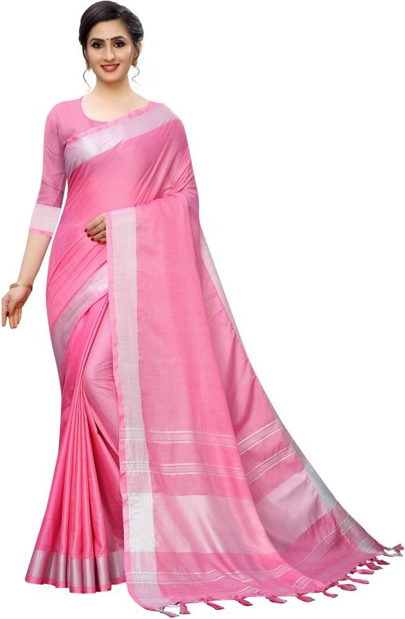 Self Design, Solid/Plain Bollywood Cotton Linen, Cotton Jute Saree Price in India
