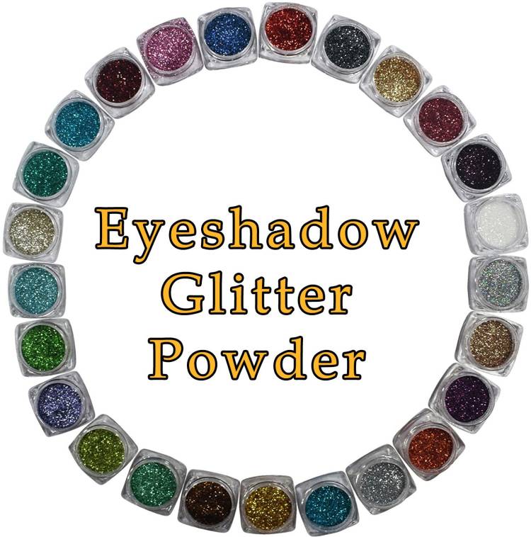VOZWA Multicolor Eyeshadow Glitter Powder (Eyes + Face + Body) 25 pcs 25 ml Price in India