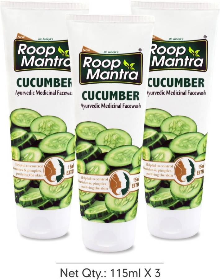 Roop Mantra Cucumber  115ml, Pack of 3 - Facewash for Blemishes & Pimples Face Wash Price in India