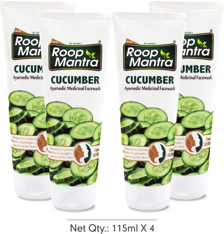 Roop Mantra Cucumber  115ml, Pack of 4 - Facewash for Blemishes & Pimples Face Wash Price in India