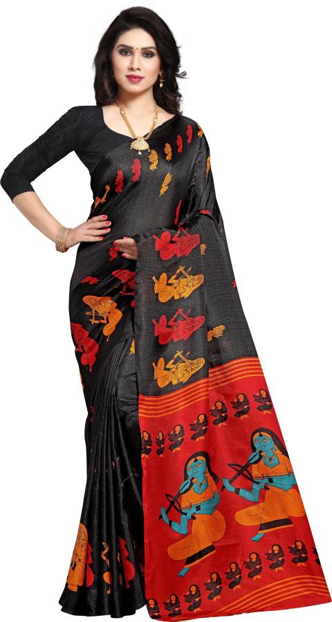 Printed Bhagalpuri Khadi Silk Saree