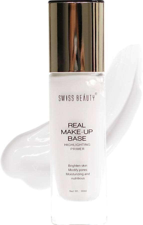 SWISS BEAUTY Real Makeup Base Highlighting Primer, Face Makeup, Shade-03 ,30 ml Primer  - 32 ml Price in India