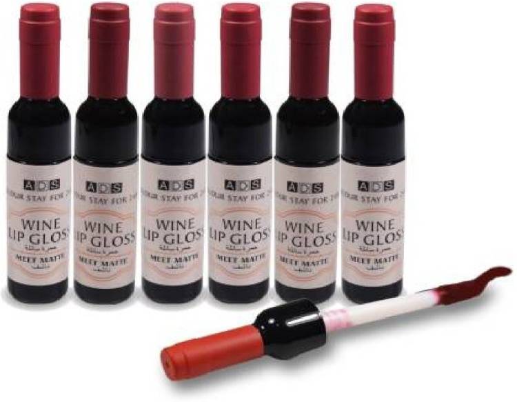 ads Wine Lip Gloss Lipstick Meet Matte 24Hours (8 ml Maroon Color) Price in India