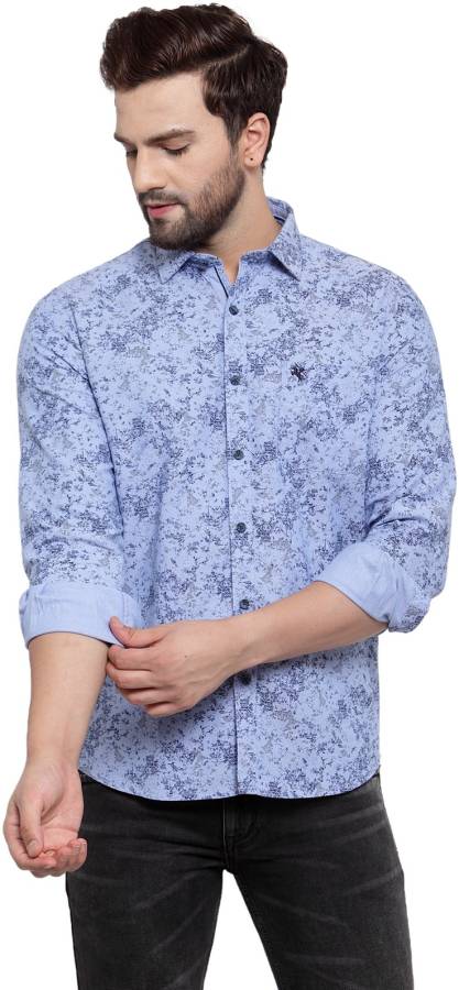 Men Slim Fit Printed Slim Collar Casual Shirt