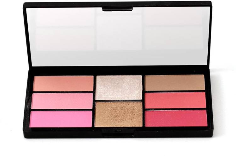 SWISS BEAUTY 8 Blush And Highlight Powder In Palette , Face Makeup, Shade-04 ,15 gm Price in India