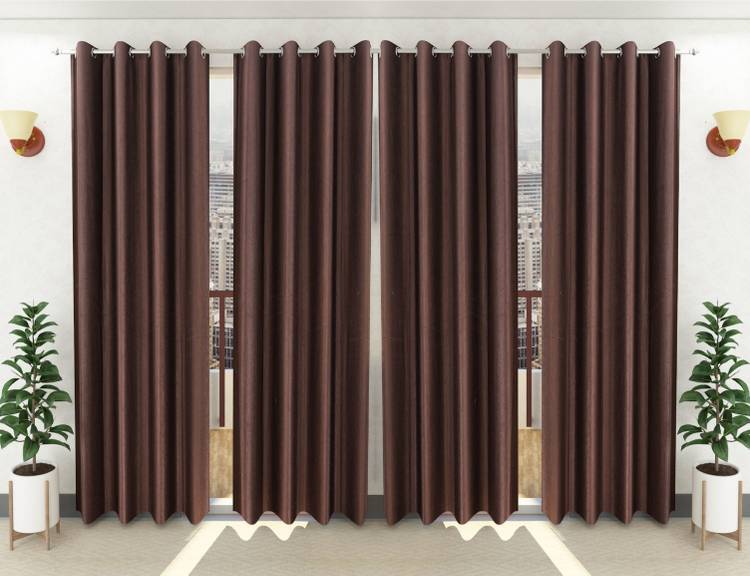 Loof Klapper 274 cm (9 ft) Polyester Long Door Curtain (Pack Of 4)