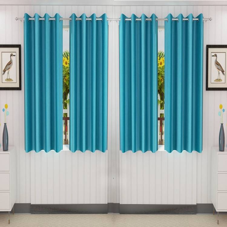 Loof Klapper 153 cm (5 ft) Polyester Window Curtain (Pack Of 4)