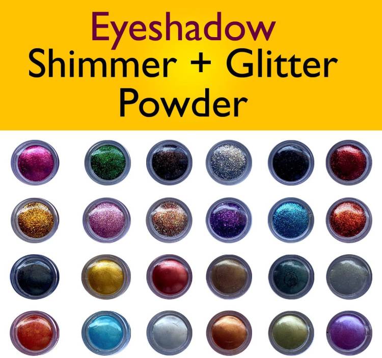 VOZWA Multicolor Shining Eyeshadow Shimmer / Glitter Powder 24 Pcs 24 g Price in India