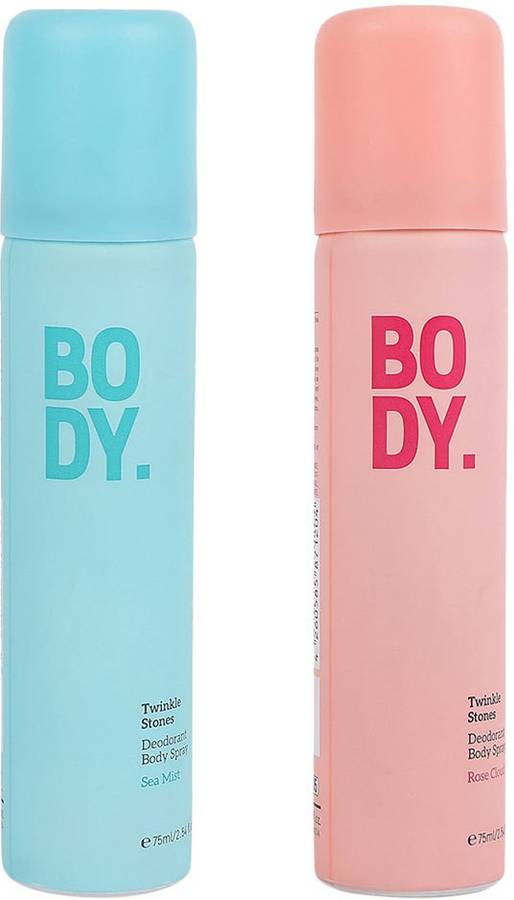 MINISO Twinkle Stones Deodorant Body Spray for Men Women (ROSE CLOUD+SEA MIST) Body Spray  -  For Men & Women