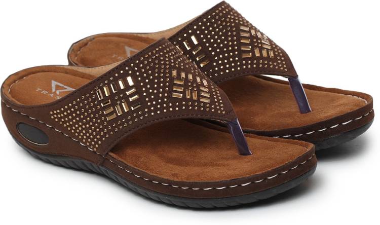 Women Brown Flats Sandal Price in India