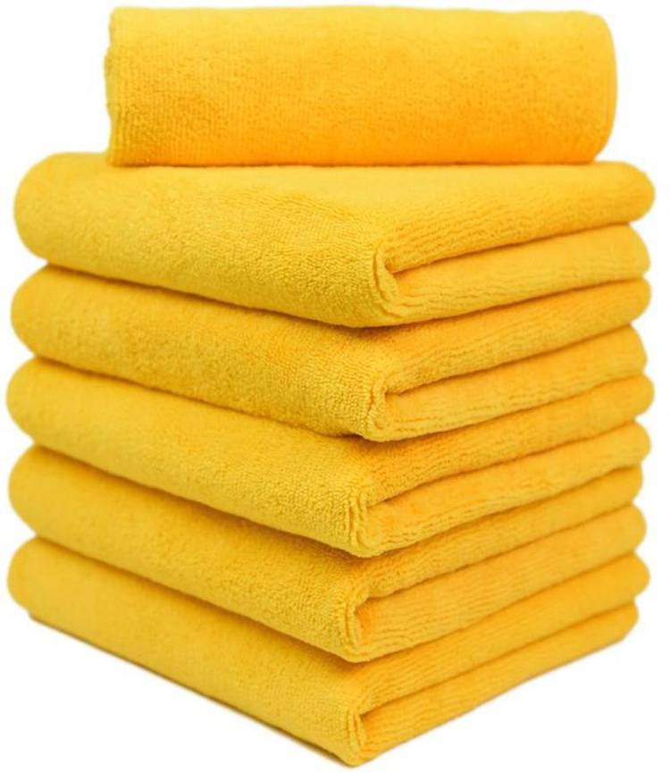 Sheen Shine Microfibre Kitchen Napkins Yellow pack of 6 Yellow Napkins