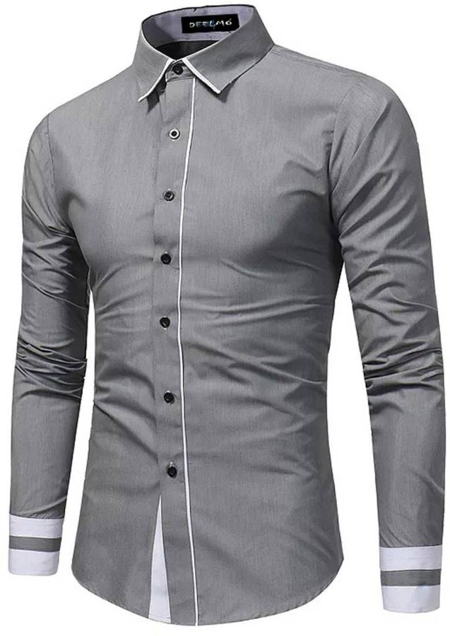 Men Solid Casual Double Collar Shirt