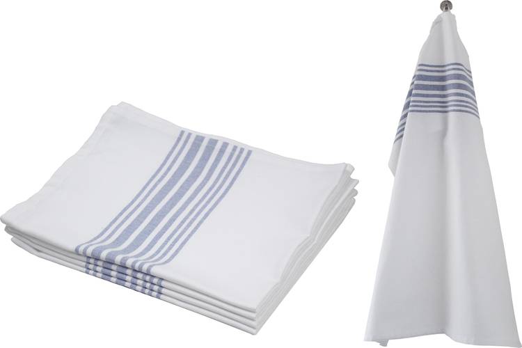 Flipkart SmartBuy White/Blue Striped Kitchen Towels 4 pcs Blue, White Napkins