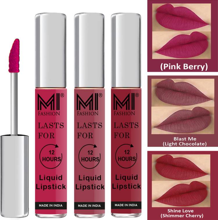MI FASHION Fuller Lips Single Stroke Application Liquid Matte Lipstick Set Vocal Code no 554 Price in India