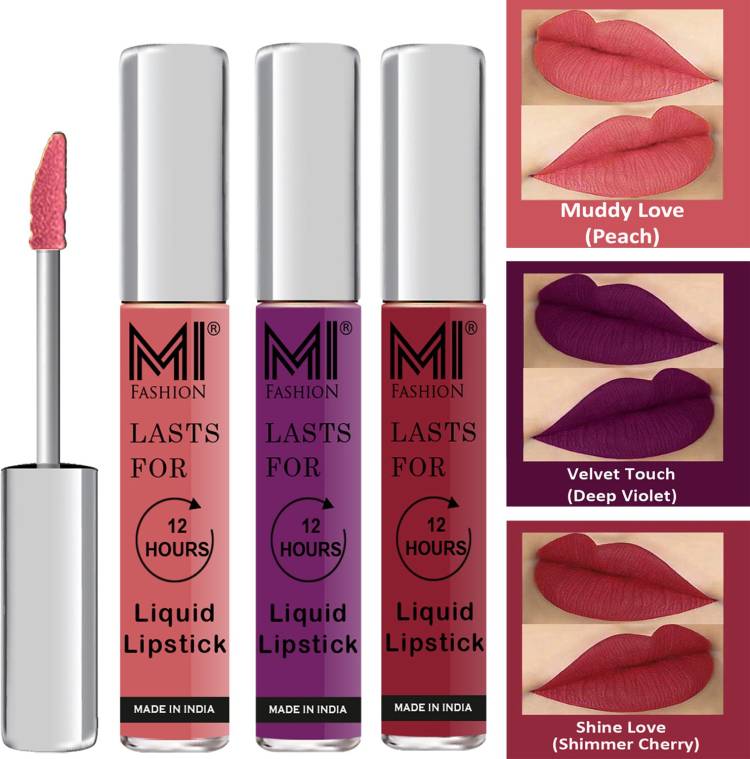 MI FASHION Fuller Lips Single Stroke Application Liquid Matte Lipstick Set Vocal Code no 549 Price in India