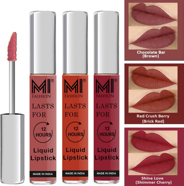 MI FASHION Water Proof Long Lasting Matte Liquid Lipstick Combo Set Vocal Code no 1876 Price in India