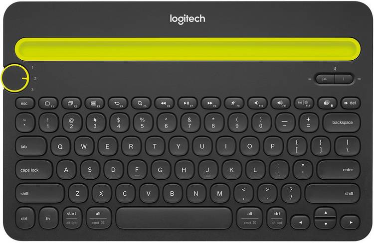 Logitech 480 Multi Device Bluetooth Tablet Keyboard-Black Wireless Multi-device Keyboard