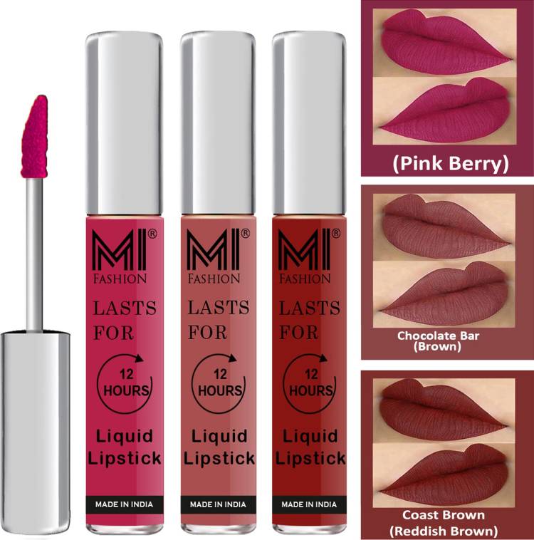 MI FASHION Water Proof Long Lasting Matte Liquid Lipstick Combo Set Code no 1717 Price in India