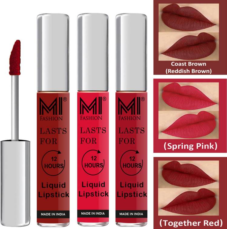 MI FASHION Water Proof Long Lasting Matte Liquid Lipstick Combo Set Go Local Go Vocal Code no 1851 Price in India