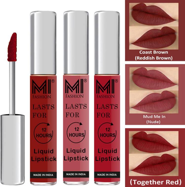 MI FASHION Water Proof Long Lasting Matte Liquid Lipstick Combo Set Go Local Go Vocal Code no 1850 Price in India