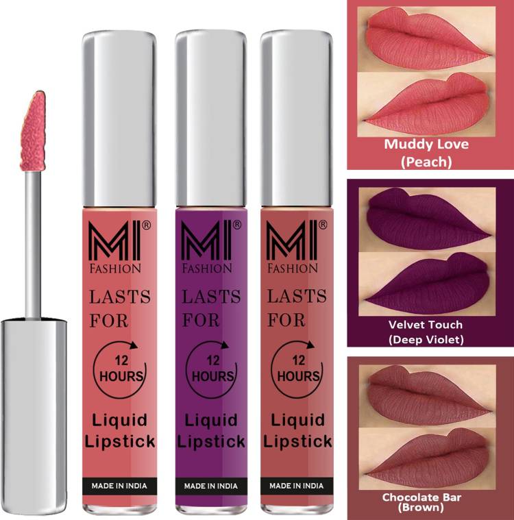 MI FASHION Water Proof Long Lasting Matte Liquid Lipstick Combo Set Go Local Go Vocal Code no 1836 Price in India